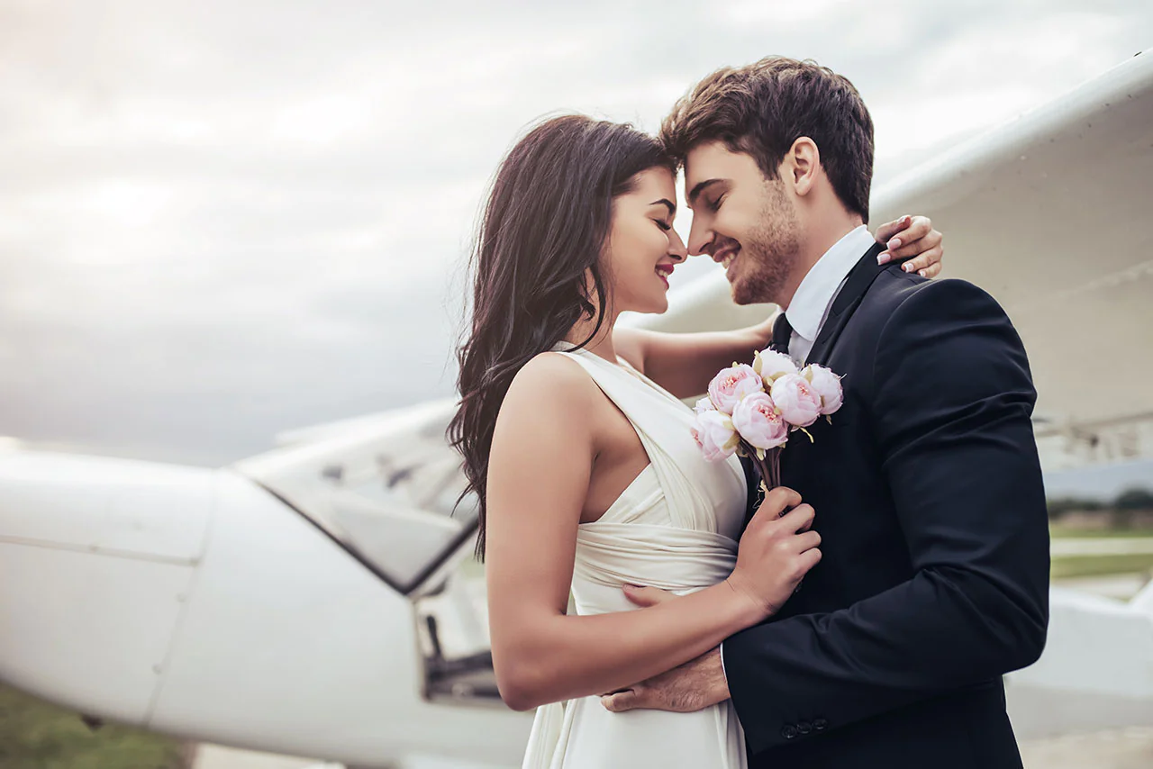 vliegticket huwelijksreis